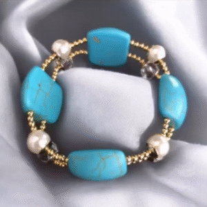 Turquesa Azul Contas em Cristal Vidro Pérolas